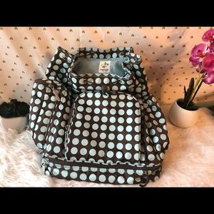 Kalecom Heavenly Dots Chocolate/Blue Diaper Bag